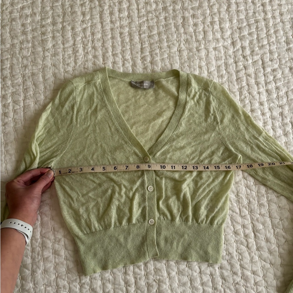 Everlane The Featherweight Alpaca Cardigan Small Green - Picture 4 of 12